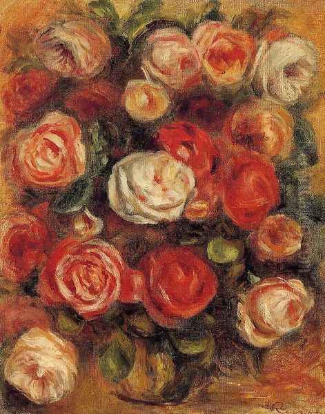 Vase Of Roses2 Oil Painting by Pierre Auguste Renoir