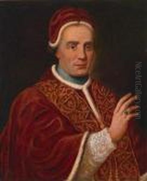 Bildnis Papst Clemens Xiv. Oil Painting by Anton Raphael Mengs