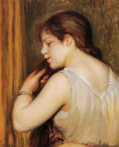 The Coiffure Aka Young Girl Combing Her Hair Oil Painting by Pierre Auguste Renoir