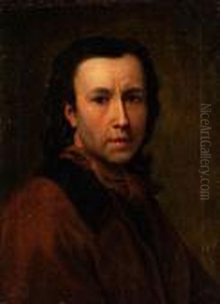 Selbstportrait Des Kunstlers Oder Maleraus Dem Freundes-/umkreis Des Kunstlers Oil Painting by Anton Raphael Mengs