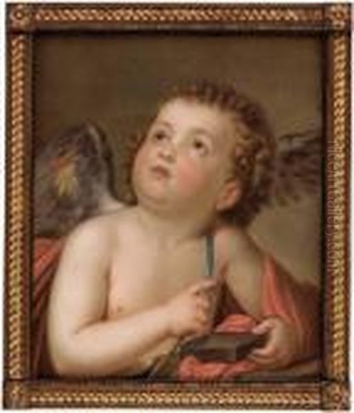 Amor Einen Pfeil Schleifend Oil Painting by Anton Raphael Mengs