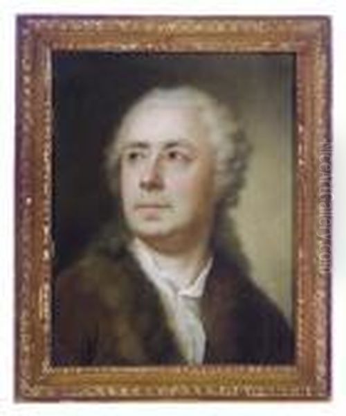 Portrait Of The Artist's Father, Ismael, Bust-length, In A Brown Coat Oil Painting by Anton Raphael Mengs