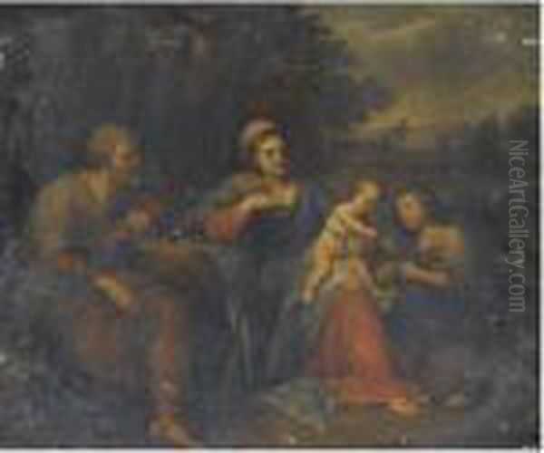 The Holy Family With An Angel Oil Painting by Anton Raphael Mengs