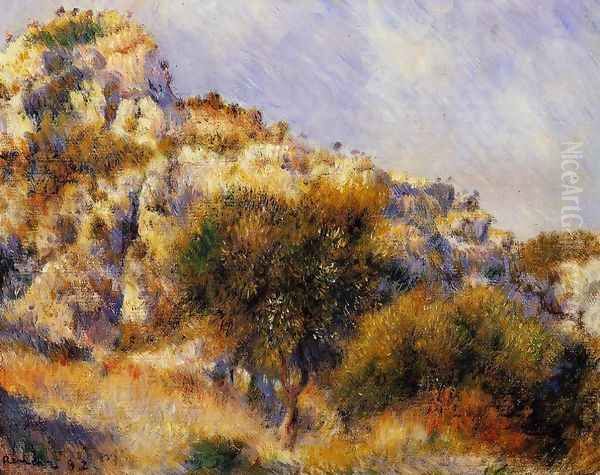 Rocks At L Estaque Oil Painting by Pierre Auguste Renoir