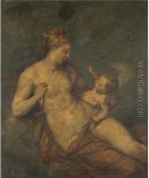 Venus And Cupid Oil Painting by Anton Raphael Mengs