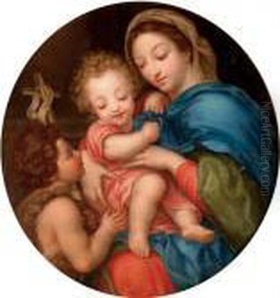 The Madonna And Child With Saint John The Baptist Oil Painting by Anton Raphael Mengs