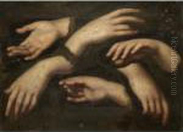 Hand Studies Oil Painting by Anton Raphael Mengs