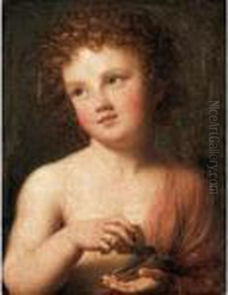 The Christ Child Holding A Butterfly Oil Painting by Anton Raphael Mengs