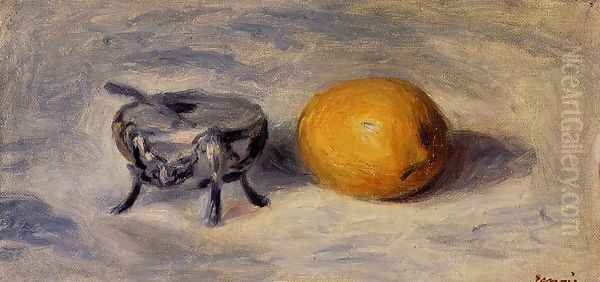 Sugar Bowl And Lemon Oil Painting by Pierre Auguste Renoir