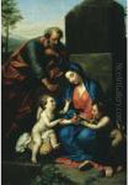 The Holy Family With The Infant Saint John The Baptist Oil Painting by Anton Raphael Mengs