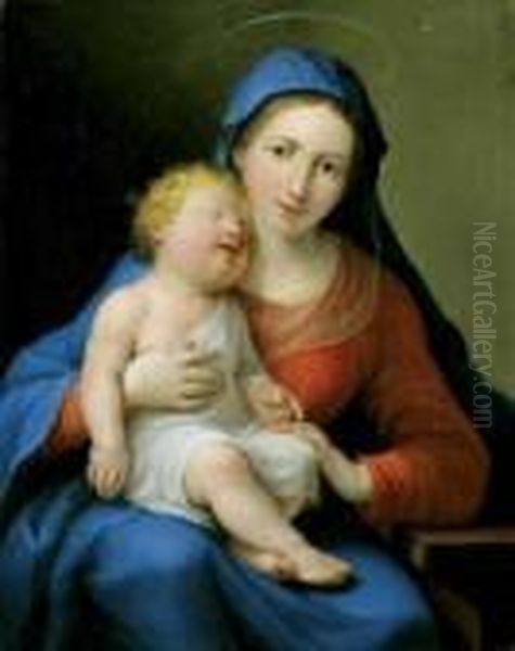 Madonna Mit Schlafendem Kind. Oil Painting by Anton Raphael Mengs