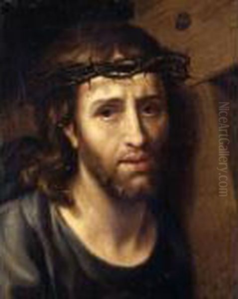 Christ With The Cross Oil Painting by Anton Raphael Mengs