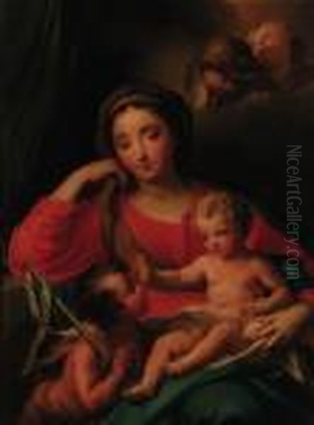 The Madonna And Child With The Infant Saint John The Baptist Oil Painting by Anton Raphael Mengs