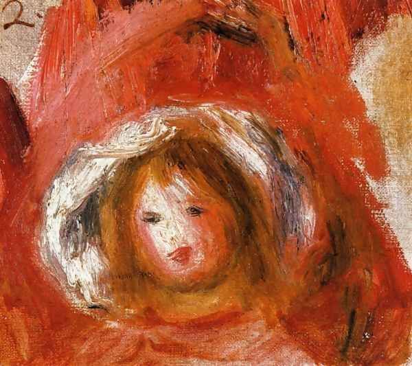 Girl With Hat Oil Painting by Pierre Auguste Renoir