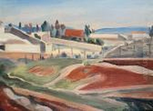 Spanish Landscape, Circa 1936 Oil Painting by Bernard Meninsky