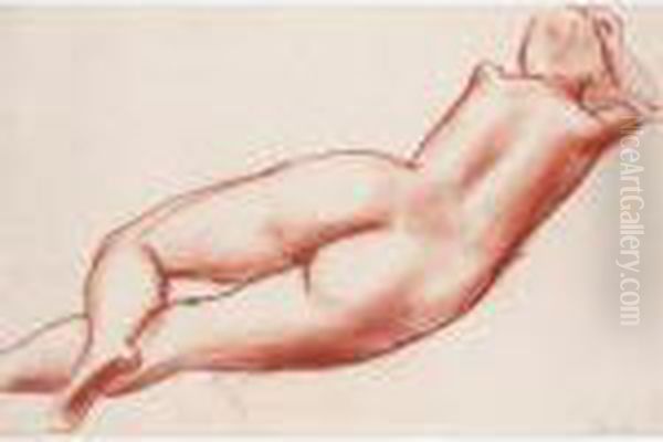 Reclining Nude Oil Painting by Bernard Meninsky