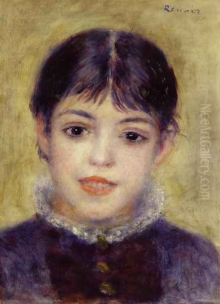 Smiling Young Girl Oil Painting by Pierre Auguste Renoir