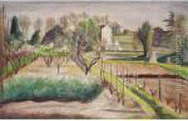 The Kitchen Garden Oil Painting by Bernard Meninsky