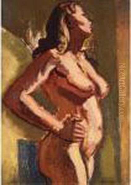 Female Nude Oil Painting by Bernard Meninsky