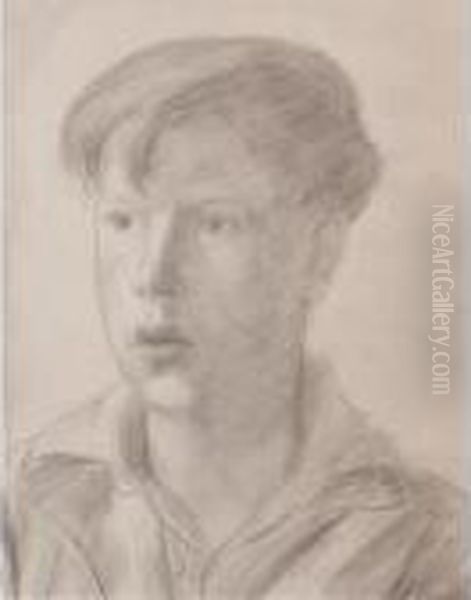 Portrait Of Philip, The Artist's Younger Son Oil Painting by Bernard Meninsky