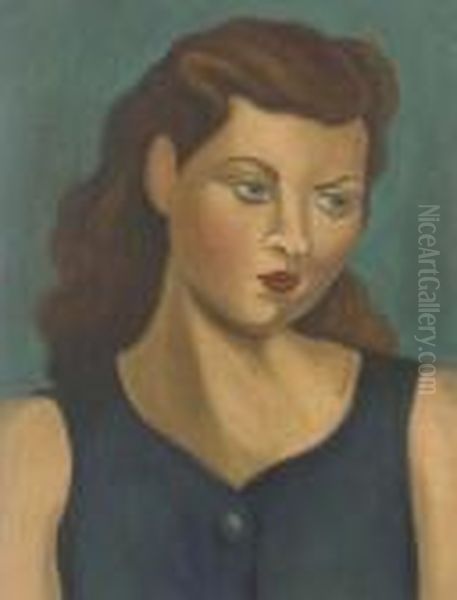 Portrait Of A Woman Oil Painting by Bernard Meninsky