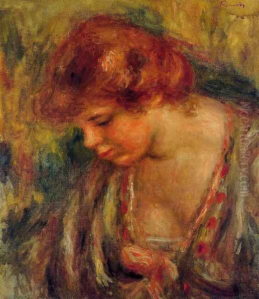 Profile Of Andre Leaning Over Oil Painting by Pierre Auguste Renoir