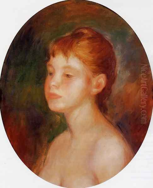 Study Of A Young Girl Aka Mademoiselle Murer Oil Painting by Pierre Auguste Renoir