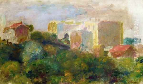 View From Renoirs Garden In Montmartre Oil Painting by Pierre Auguste Renoir