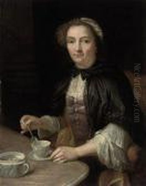 Portrait Of A Lady Oil Painting by Philippe Mercier