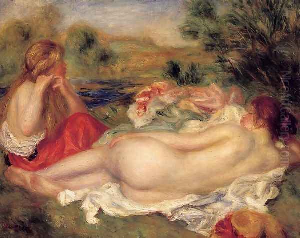 Two Bathers 2 Oil Painting by Pierre Auguste Renoir