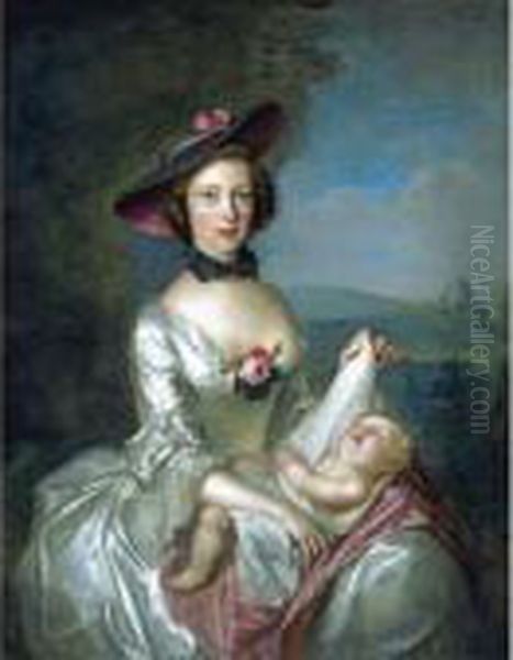 Portrait Of Elizabeth Moubray, Mrs Robert Boyd Oil Painting by Philippe Mercier