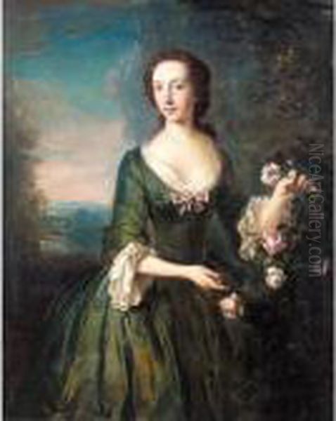 Portrait Of Mrs Hamilton Gordon Of Newhall Oil Painting by Philippe Mercier