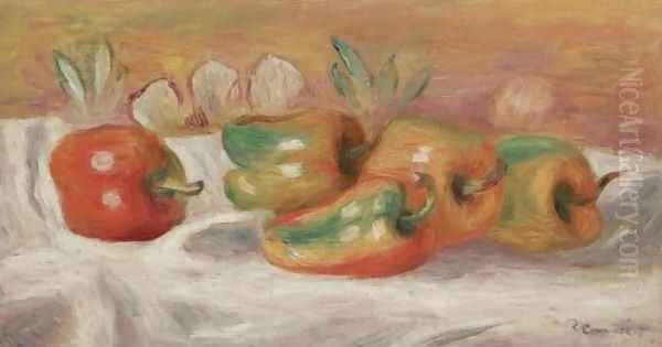 Nature morte aux poivrons Oil Painting by Pierre Auguste Renoir