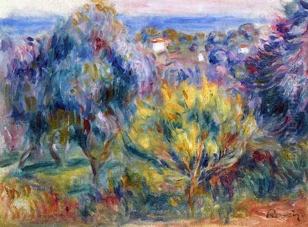 Landscape with a View of the Sea Oil Painting by Pierre Auguste Renoir