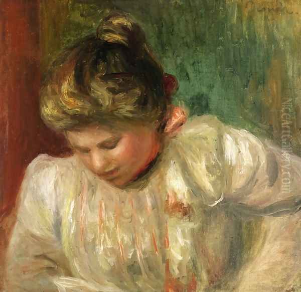 Bust of a Girl Oil Painting by Pierre Auguste Renoir