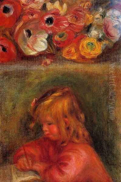 Portrait Of Coco And Flowers Oil Painting by Pierre Auguste Renoir