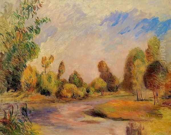 The Banks Of The River Oil Painting by Pierre Auguste Renoir