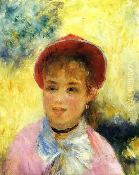 Modele From The Moulin De La Galette Oil Painting by Pierre Auguste Renoir