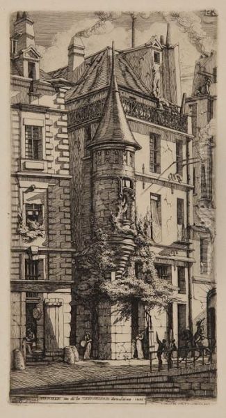 Tourelle, 
Rue De La Tixeranderie Oil Painting by Charles Meryon