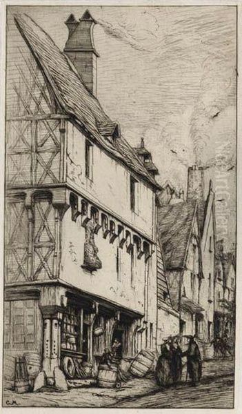 Ancienne Habitation A Bourges Oil Painting by Charles Meryon