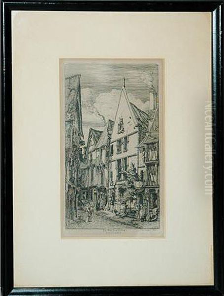 La Rue Des Toiles, A Bourges Oil Painting by Charles Meryon