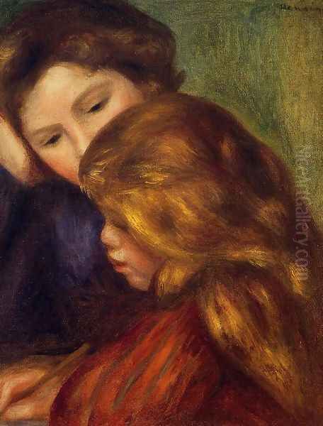 The Writing Lesson Oil Painting by Pierre Auguste Renoir