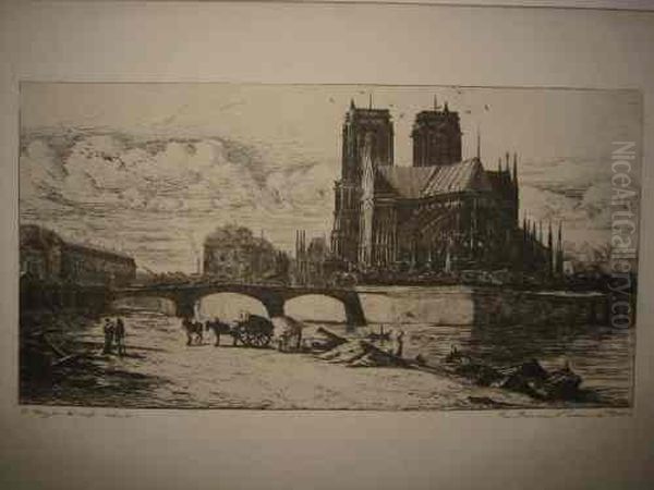 L'abside De Notre-dame Oil Painting by Charles Meryon