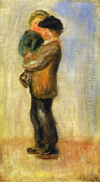 Man Carrying a Boy Oil Painting by Pierre Auguste Renoir