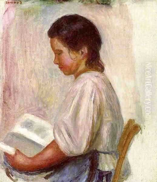 Young Girl Reading3 Oil Painting by Pierre Auguste Renoir