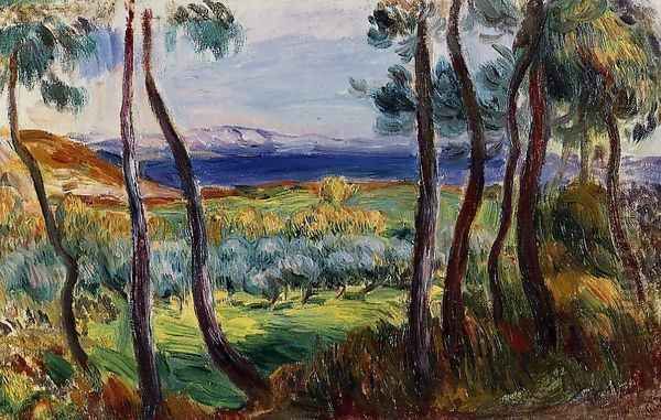 Pines In The Vicinity Of Cagnes Oil Painting by Pierre Auguste Renoir