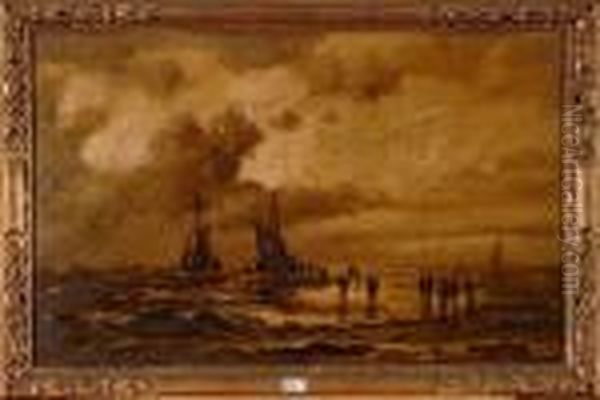 Le Retour Des Pecheurs Oil Painting by Hendrik Willem Mesdag