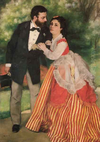 Portrait of Alfred and Marie Sisley Oil Painting by Pierre Auguste Renoir