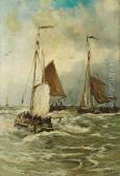 Marine Oil Painting by Hendrik Willem Mesdag