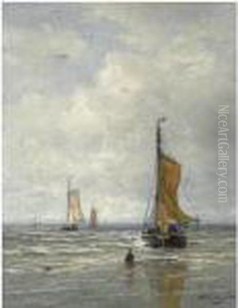 La Rentree Des Pecheurs Oil Painting by Hendrik Willem Mesdag